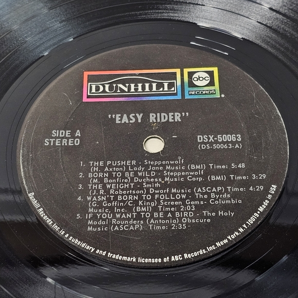 Easy Rider Soundtrack LP Vinyl Album Jimi Hendrix Peter Fonda Jack Nicholson ABC - Picture 3 of 14